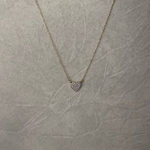 Diamond Heart Necklace with thin Gold Chain
